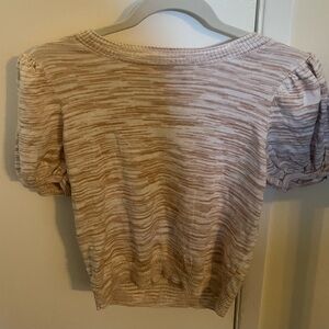Women's Beige Puff Sleeve Top